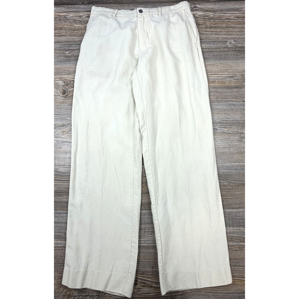 Tommy Bahama Linen/Lyocell Pants 35x32 FITS 35/31 Beige Relaxed Fit Beach Casual